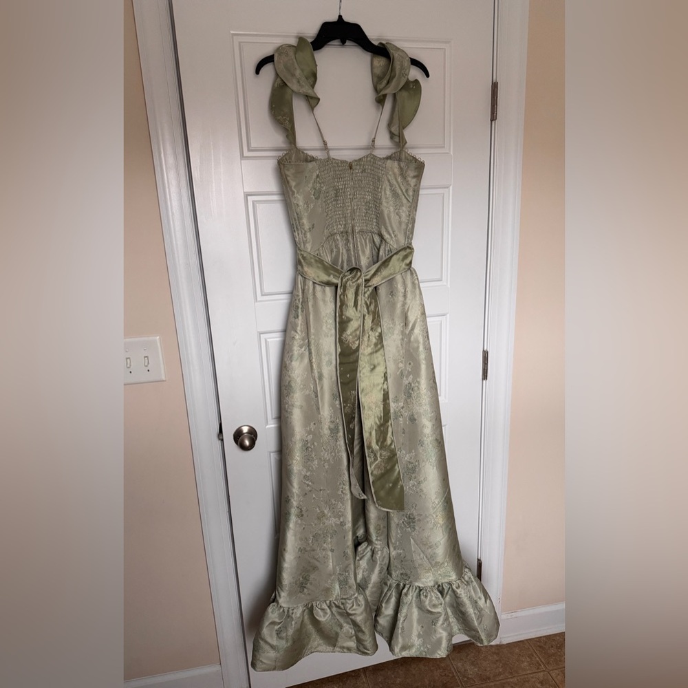 V. Chapman Sage Green Ruffle Gown - Picture 5 of 5